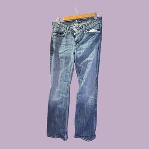 7 For All Mankind Straight Leg Blue Jeans